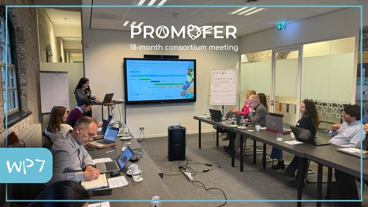 promoferproject's tweet photo. ▶️ Ema Nemet (Process Design Center), Cynthia Karaki and Louise Souquet (We Right Click) on the floor presenting WP7️⃣ «Environmental, economic, social and regulatory assessment» https://t.co/xxgYmPxgfi