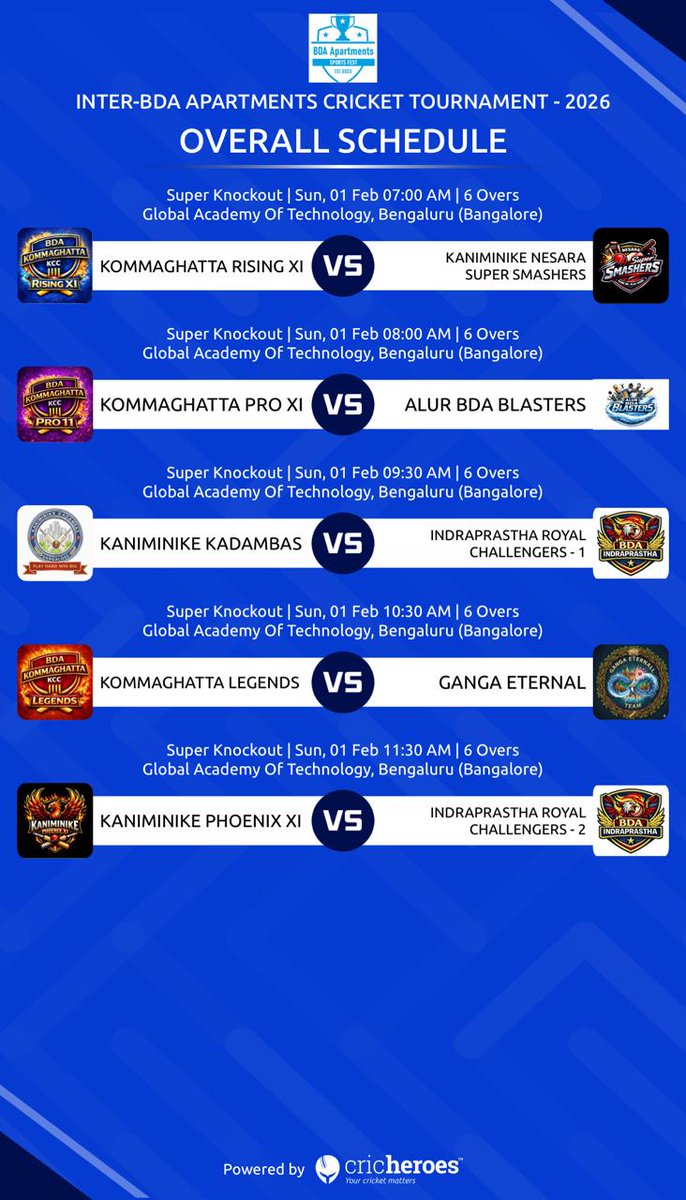 Just 3 days to go. 10 teams. 120 players. One pitch. The first edition of the Inter-BDA Apartments Cricket Tournament is almost here.

Early-morning nets, big hits, louder cheers, and serious bragging rights on the line.

This isn’t just another tournament.
It’s about community,