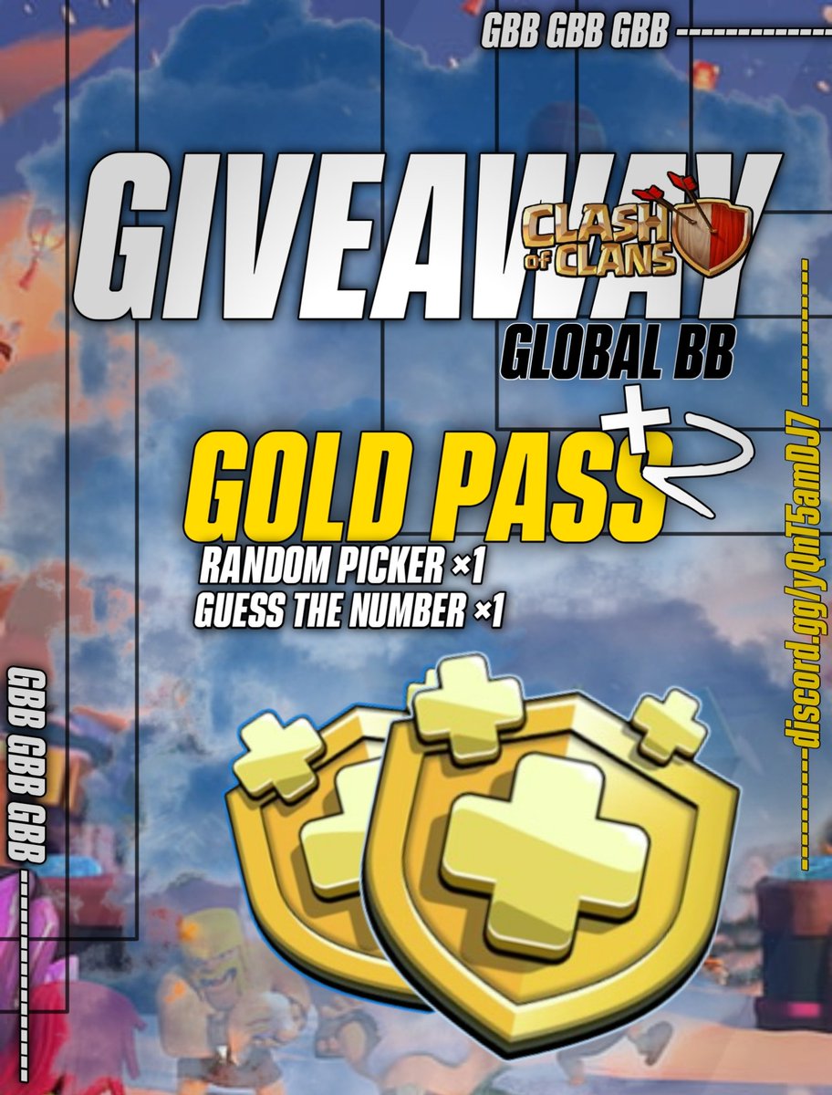 globalBB__'s tweet photo. GOLD PASS GIVEAWAY 📣

TYSM for 750 Discord members 🫶🏻 , As a small thank you gift we are giving away 2× #goldpass right now in our server
Events -
🔺Random Giveaway (3rd Feb)
🔺Guess The Number
  (Date &amp; time in dc)

Join Now &amp; Participate -
https://t.co/xsvllQzi1c https://t.co/9PLjVehPhE