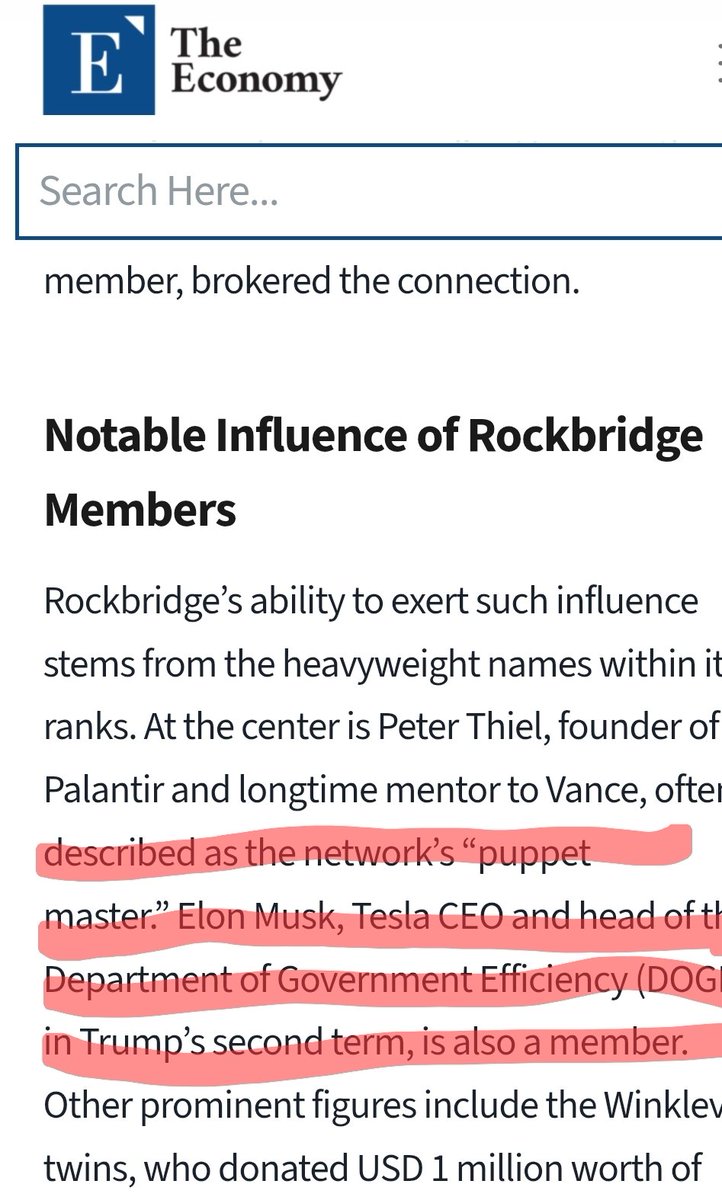 🚨👀 <a href="/DiligentDenizen/">Diligent Denizen 🇺🇸</a> 

Elon Musk is 100% part of Rockbridge. This is why X is painting her as a lunatic.

economy.ac/news/2025/06/2…

Tag Candace, because she sure doesn't look at my content.