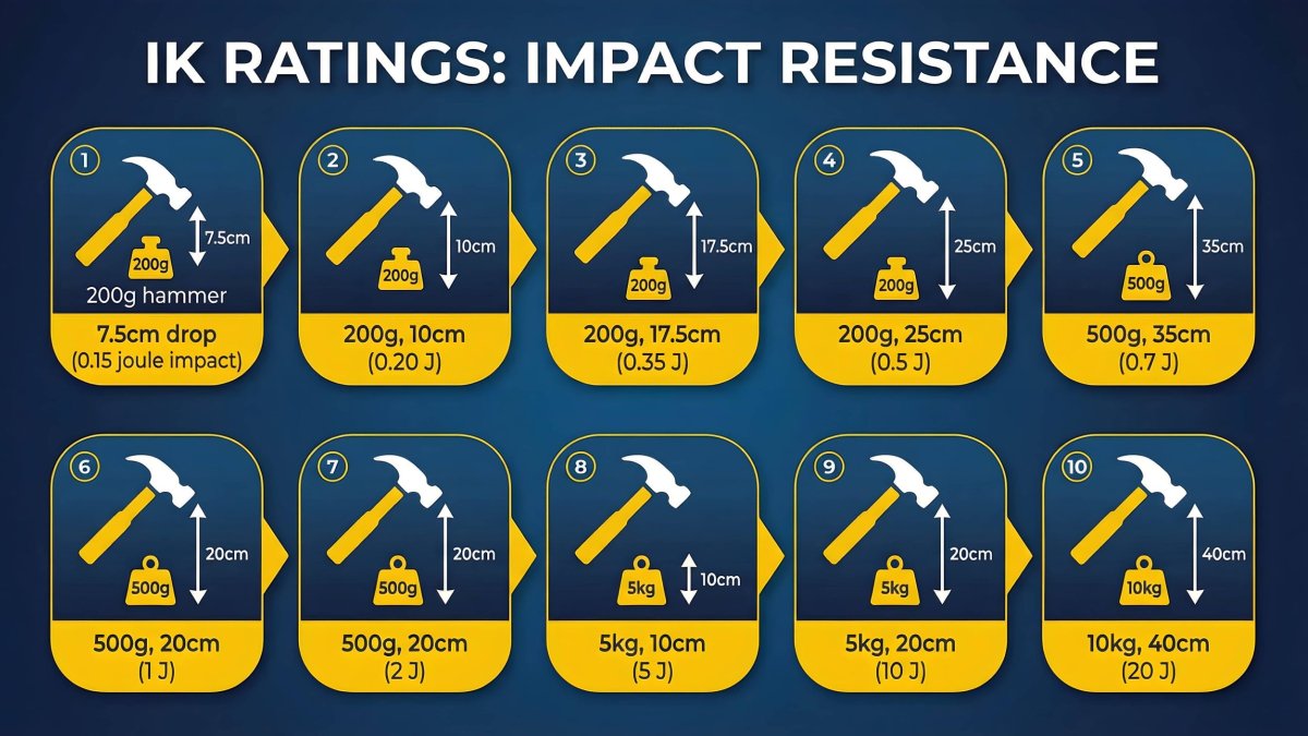 HexatronTech's tweet image. 🔆Brightness ≠ 🔨durability.
IK Rating tells you how hard a diffuser can be hit before it fails.
IK06 = office
IK08 = public
IK10 = industrial / vandal-resistant

Material choice = lifetime cost.
#IKRating #LEDDesign #LightingEngineering