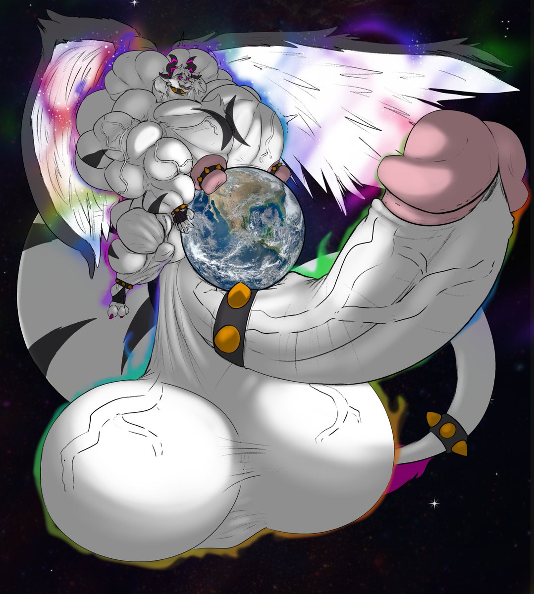 Awesome ych raffle I got from <a href="/tearex_grant/">tearexart go to @kofeerex.bsky.social</a>, thank you so much! Siolyse looks so lovely being so massive, like a massive protector of Earth~