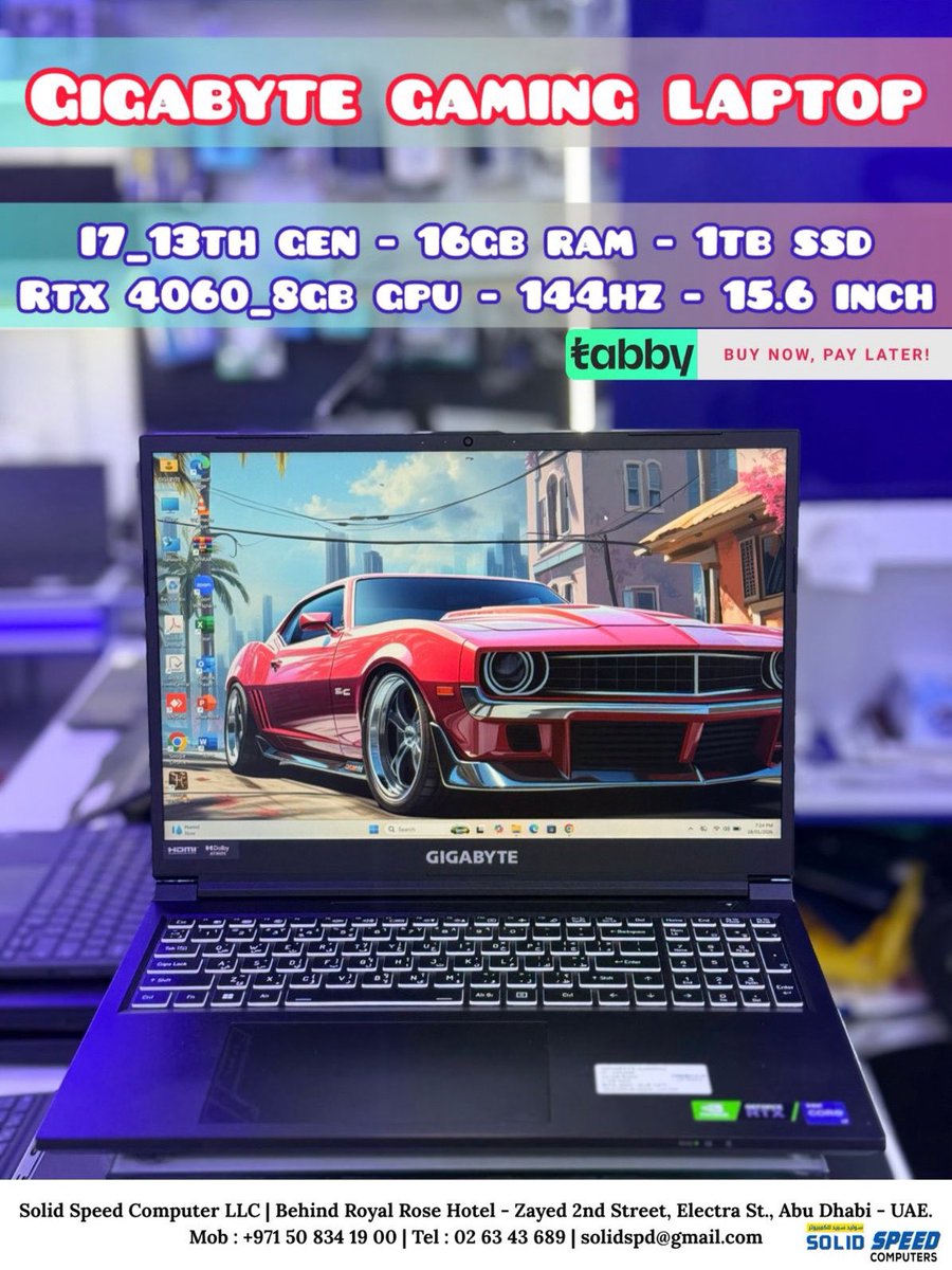 solidspd's tweet image. Tabby Available with 4 instalment
𝐒𝐨𝐥𝐢𝐝 𝐒𝐩𝐞𝐞𝐝 𝐂𝐨𝐦𝐩𝐮𝐭𝐞𝐫 
Electra Street, Abudhabi
Ph no - 𝟎𝟓𝟎𝟖𝟑𝟒𝟏𝟗𝟎𝟎
Mail id - 𝒔𝒐𝒍𝒊𝒅𝒔𝒑𝒅@𝒈𝒎𝒂𝒊𝒍.𝒄𝒐𝒎