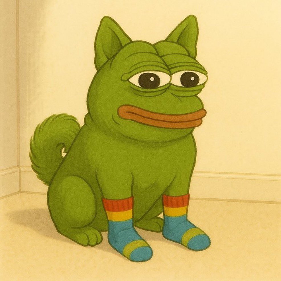Sock_Inu's tweet image. Pepe the inu with socks. @dogwifcoin may I borrow a hat pls 🥹