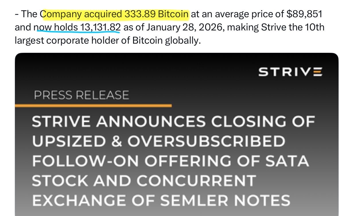 4.) 🇺🇸 @strive bought another 334 Bitcoin ✓🇺🇸👇 $ASST