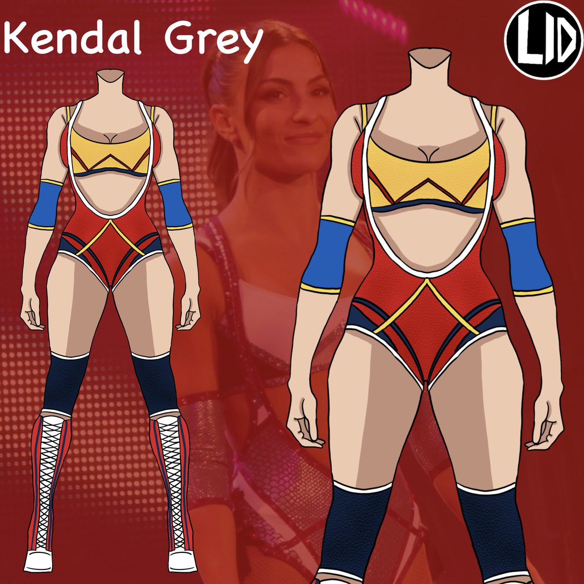 LouImaginations's tweet photo. Here’s my #fanart custom gear design for @kendalgreywwe https://t.co/AS6L8qoaEl