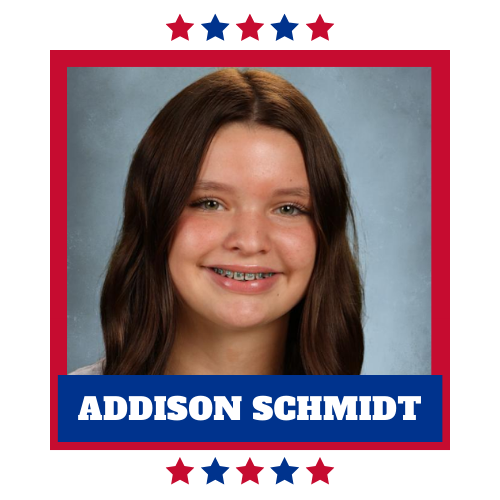 8th grader, Addison Schmidt, from Harlan won 1st at State for her Patriots Pen Essay and received a scholarship from the Iowa VFW.

Congrats, Addison!