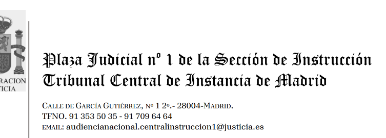 Al Central de Instrucción 1 de la AN le ha cambiado el nombre Bolaños, y se ha venido arriba con el tipo de letra de las resoluciones...