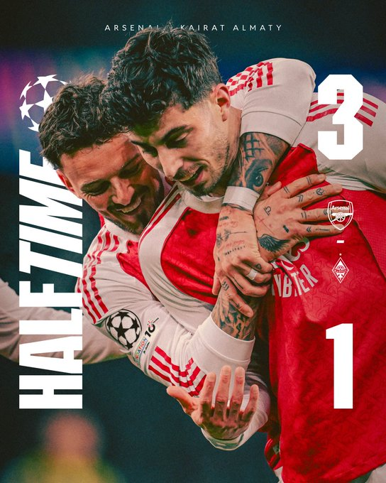 arsenalmtc's tweet photo. In command at the break.

More of the same, Gunners 👊 https://t.co/QwTwmKlvmj