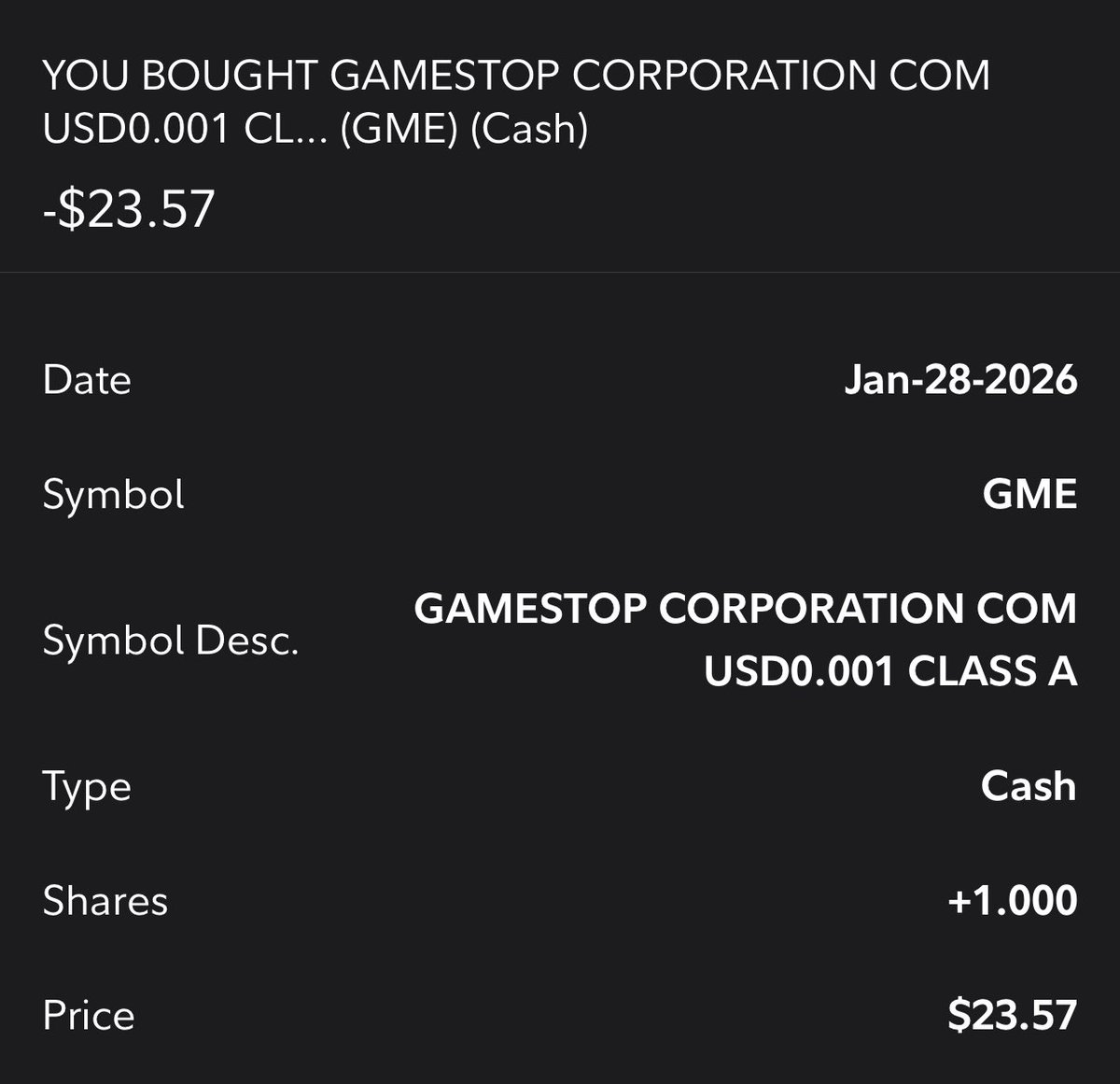 Year 5/♾️

Happy GMEversary gang🫡