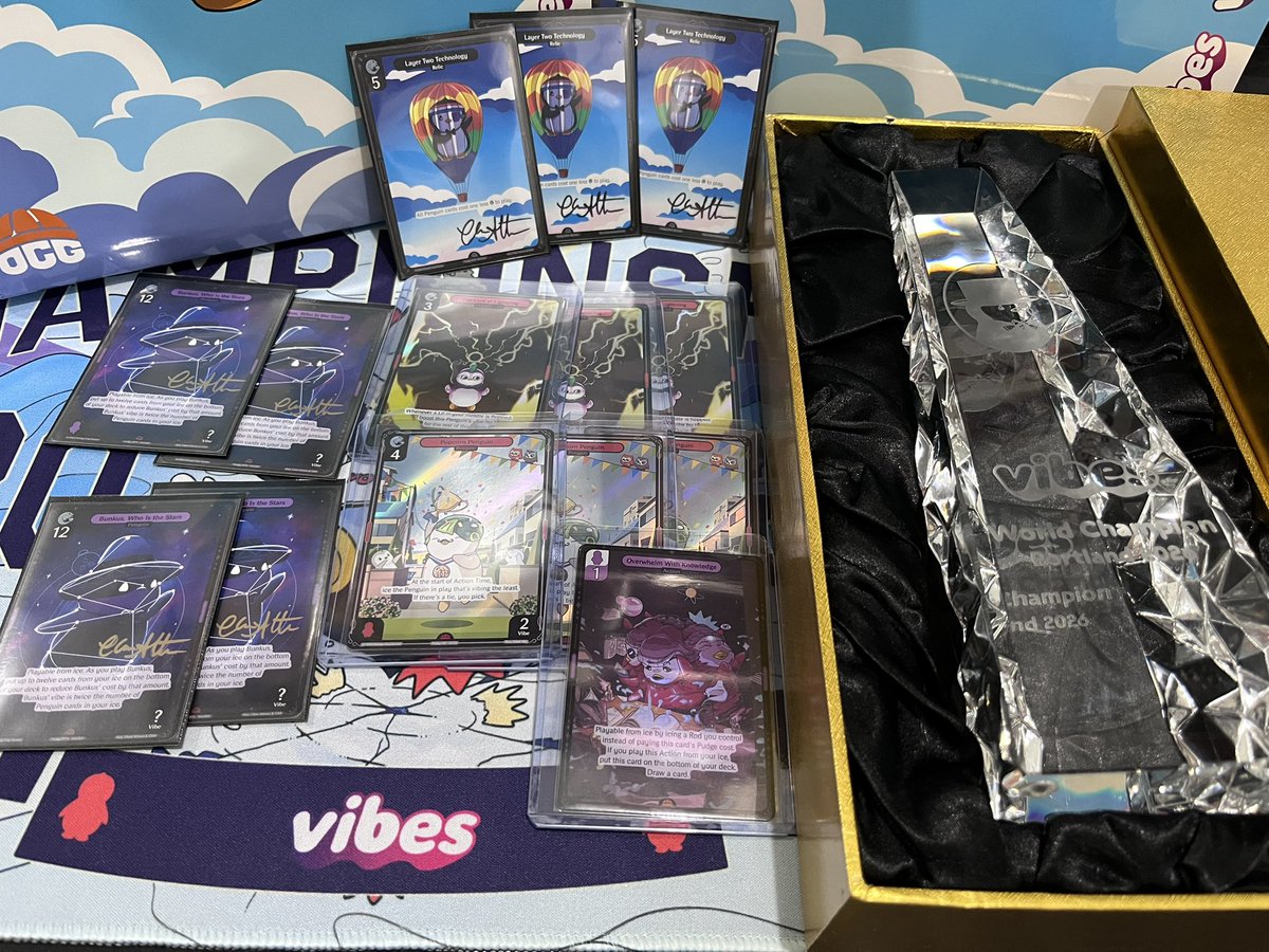 After almost 2 days worth of air travel, I am finally home.

I’m incredibly grateful to have competed in the Vibes Worlds Championships at <a href="/SCGCON/">SCG CON</a>

Huge respect to all my opponents.

Thank you <a href="/vibes_tcg/">Vibes TCG</a> <a href="/Ocapgames/">Orange Cap Games</a> for a smooth event and creating an amazing community.

Salamat!