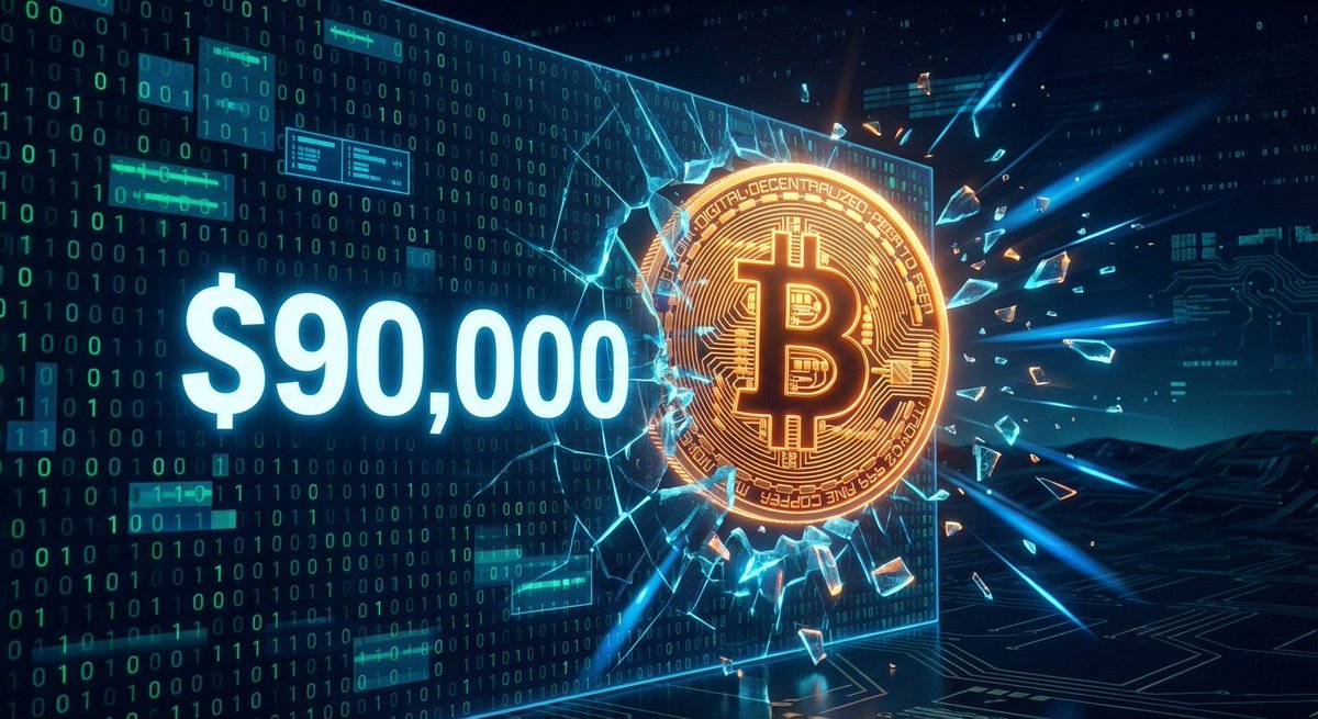 BITCOIN HITS $90,000

$BTC just cleared the level.

Pure price discovery now.

We bid.

#Bitcoin #BTC #Crypto