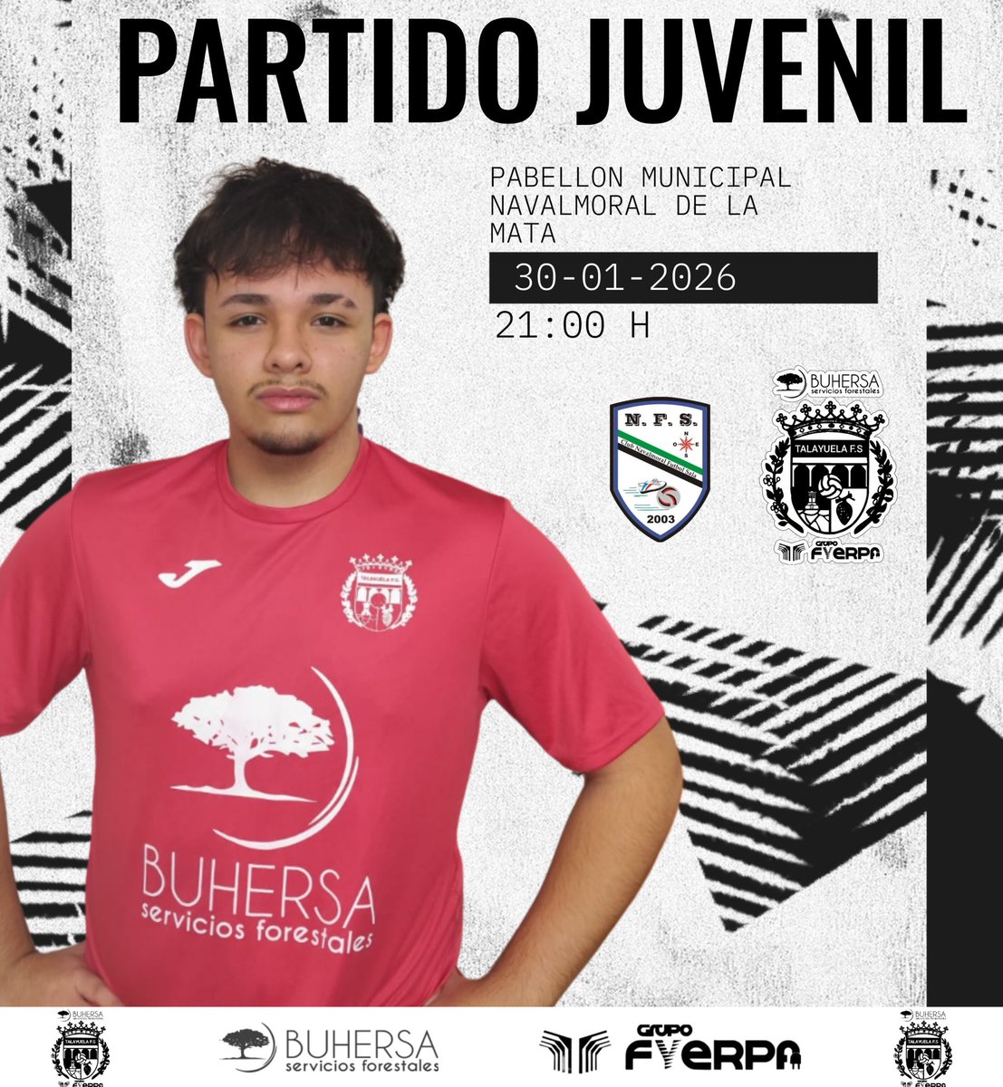 ¡Próximo destino: Navalmoral de la Mata! ⚽🔥
El Juvenil del Buhersa Fyerpa Talayuela F.S. se enfrenta al Navalmoral F.S. este viernes.
​⏱️ 21:00 H
📍 Pabellón Municipal Navalmoral de la Mata
​¡A por todas, equipo! 👊
​#PartidoJuvenil #Talayuela #Futsal