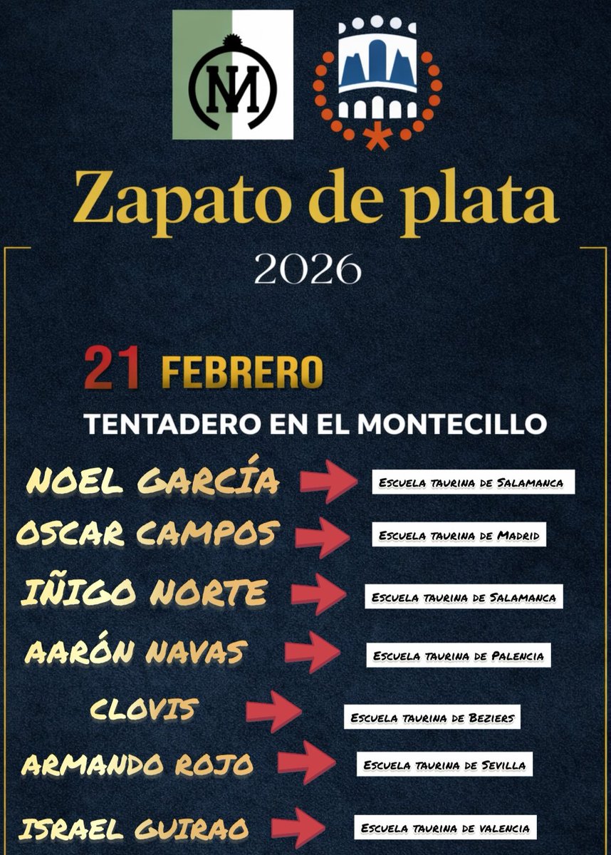 ArnedoTauro's tweet photo. Una nueva edición del Zapato de Plata esta en marcha....
@cultorocom @javiercamara83 @Mundotorocom @burladerotv @aplausos @BacoTauro @TOROLIVEE @LaTierradelToro @GonIzdoBienve @NovilladasSin @aytoarnedo @clubtaurino @beaayllon https://t.co/WEcJirV1Pq