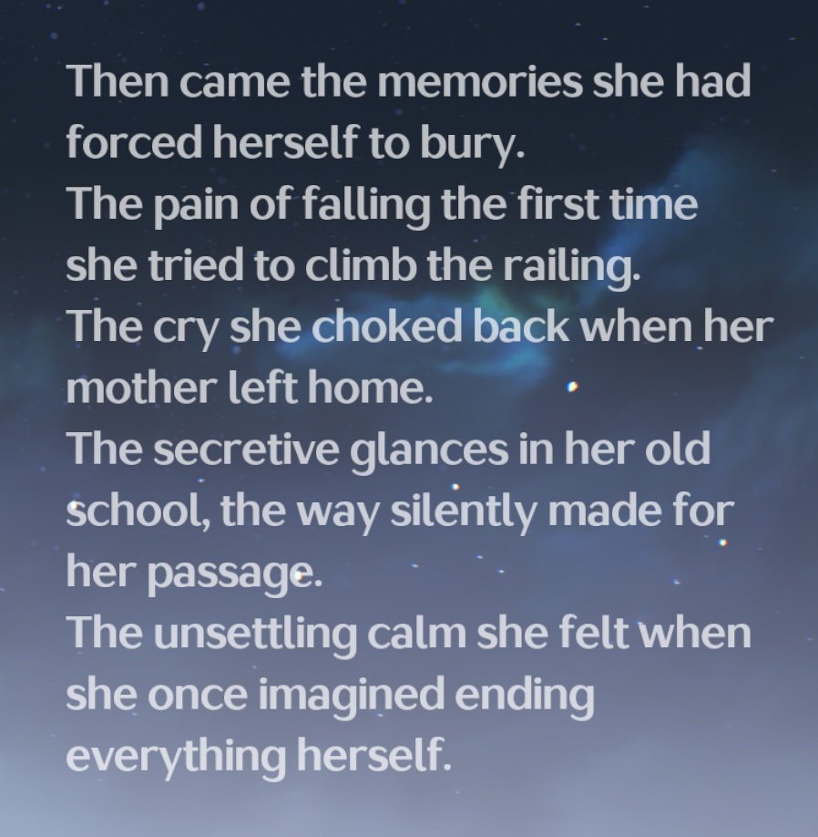 comfyrini's tweet image. mornye's life before startorch academy is truly devastating...
being isolated from her peers, the constant feeling of helplessness, the strain her disability had on her parents causing them to split, it's so heartbreaking