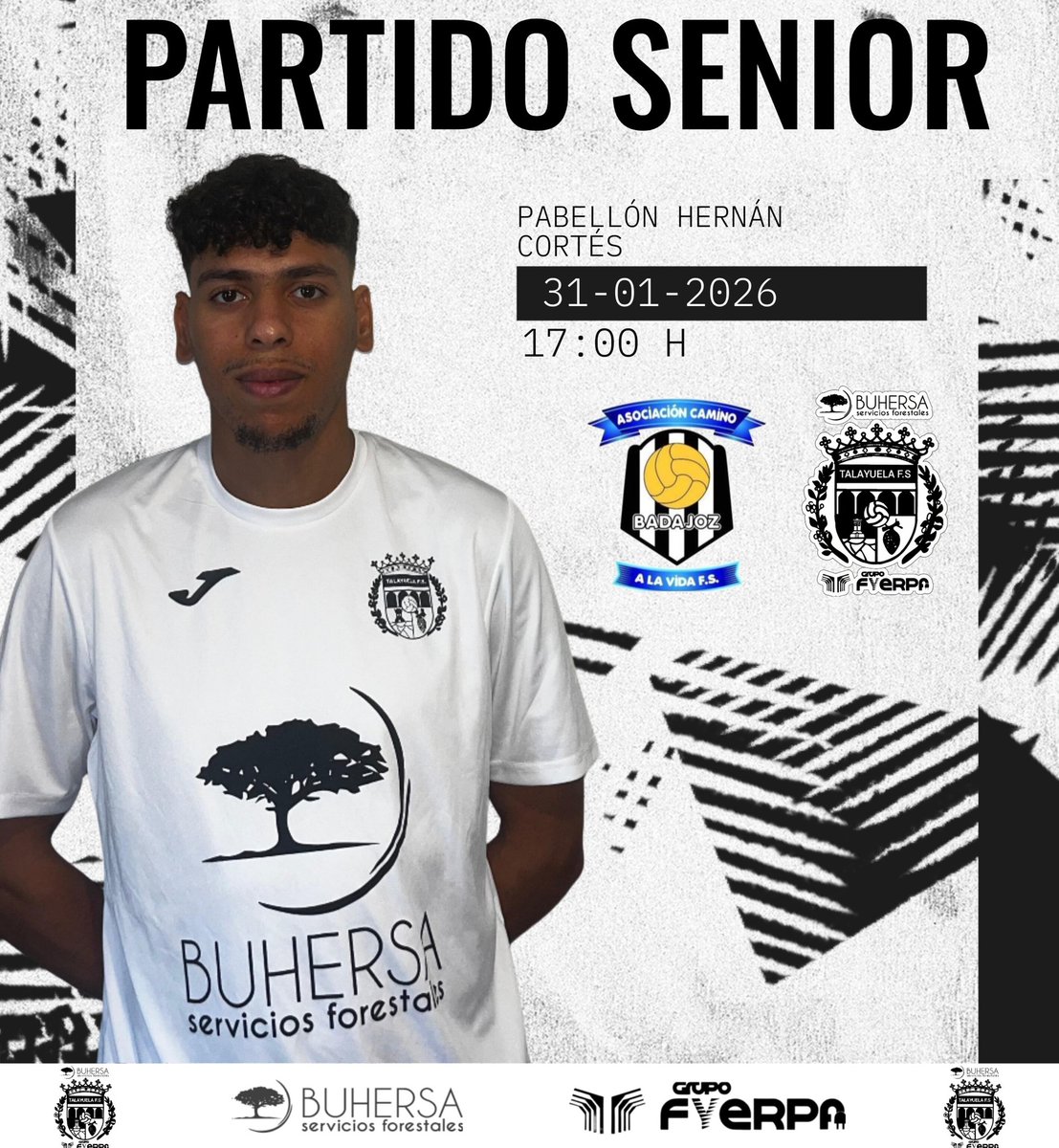 ¡NUEVO RETO FUERA DE CASA! 🚌⚽️
​Este sábado nos desplazamos a Badajoz para seguir luchando por los objetivos. ¡Vamos equipo!
​🆚 BADAJOZ GV ENERGIA ACV
📅 Sábado, 31/01/2026
⏰ 17:00 H
🏟️ Pabellón Hernán Cortés (Badajoz)
​¡A por todas! 🟢⚫️
​#TalayuelaFS #Futsal #ThisIsBuhersa