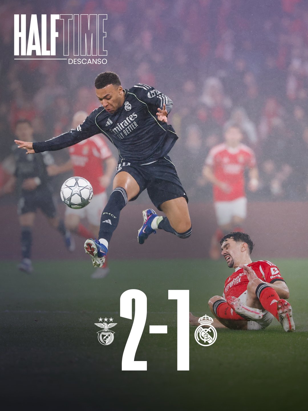 بنفيكا يقلب الطاولة على ريال مدريد في الشوط الأول من الجولة الأخيرة من #دوري_أبطال_أوروبا 