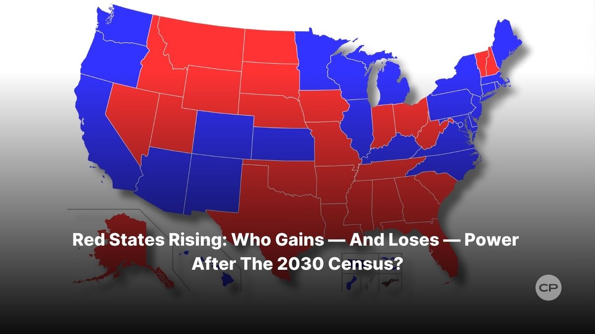 ChristianPost's tweet image. New projections based on 2025 population estimates suggest Texas and Florida could each gain 4 House seats after the 2030 Census, while California could lose 4 and New York 2.
#2030Census #ElectoralCollege #RedStates #BlueStates #Texas #Florida
🔗 dlvr.it/TQcr1v