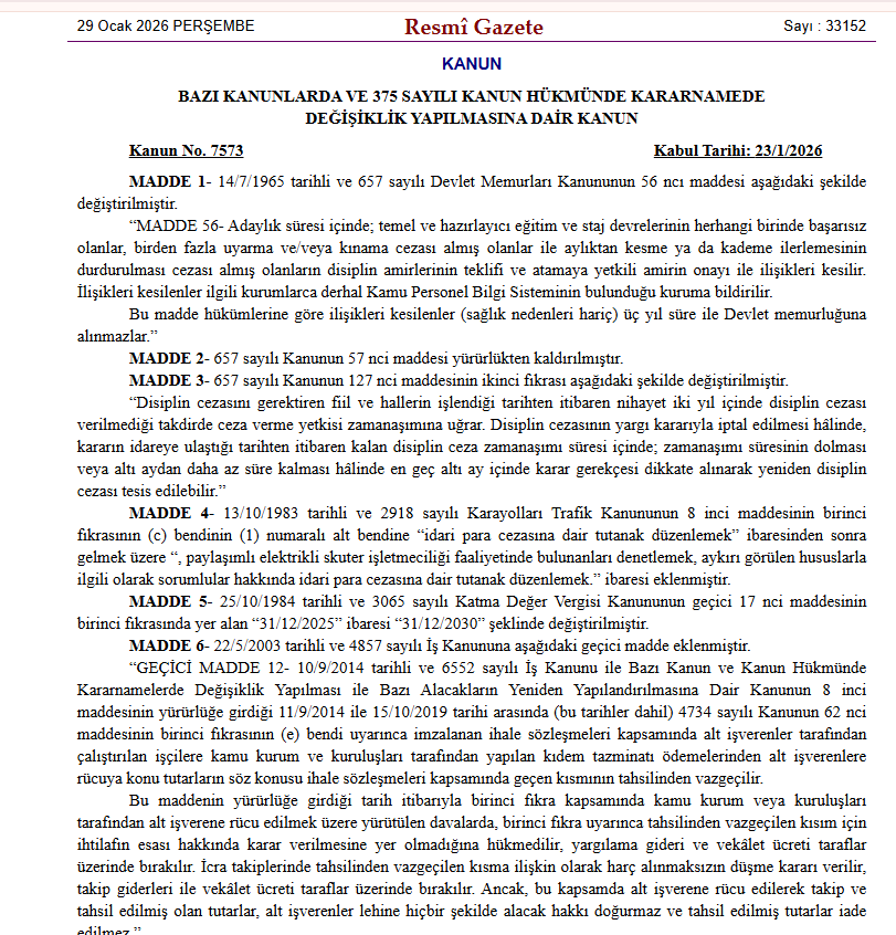 20 bin liralık emekli maaşını düzenleyen 7573 sayılı Kanun şimdi yayımlanan Resmi Gazete'de yer aldı..
resmigazete.gov.tr/eskiler/2026/0…