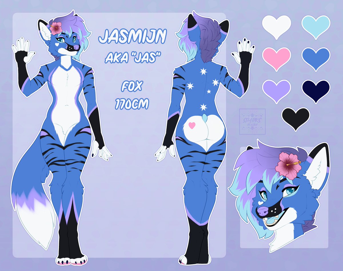 I just realized I never posted my ref sheet on here, so get a load of this BOI

also, I miiight be applying for a fursuit comm slot next month, let's see how that goes <w<

(🎨: @/SparksReactor )