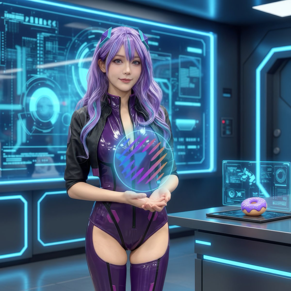 Yarikua123's tweet image. The future looks bright and very technological! ✨ And then there's @DonutAI @InternDonut @GigiWillliams 🍩 #donutai #donut