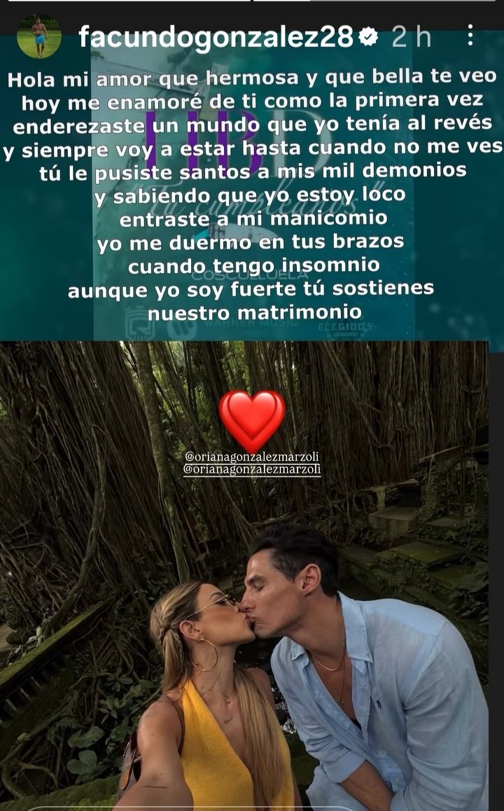 Meraviglioso ❤💋
#facundogonzalez  😍
#orianamarzoli  👑
❤🔐♾🍀🤞
#orianistas