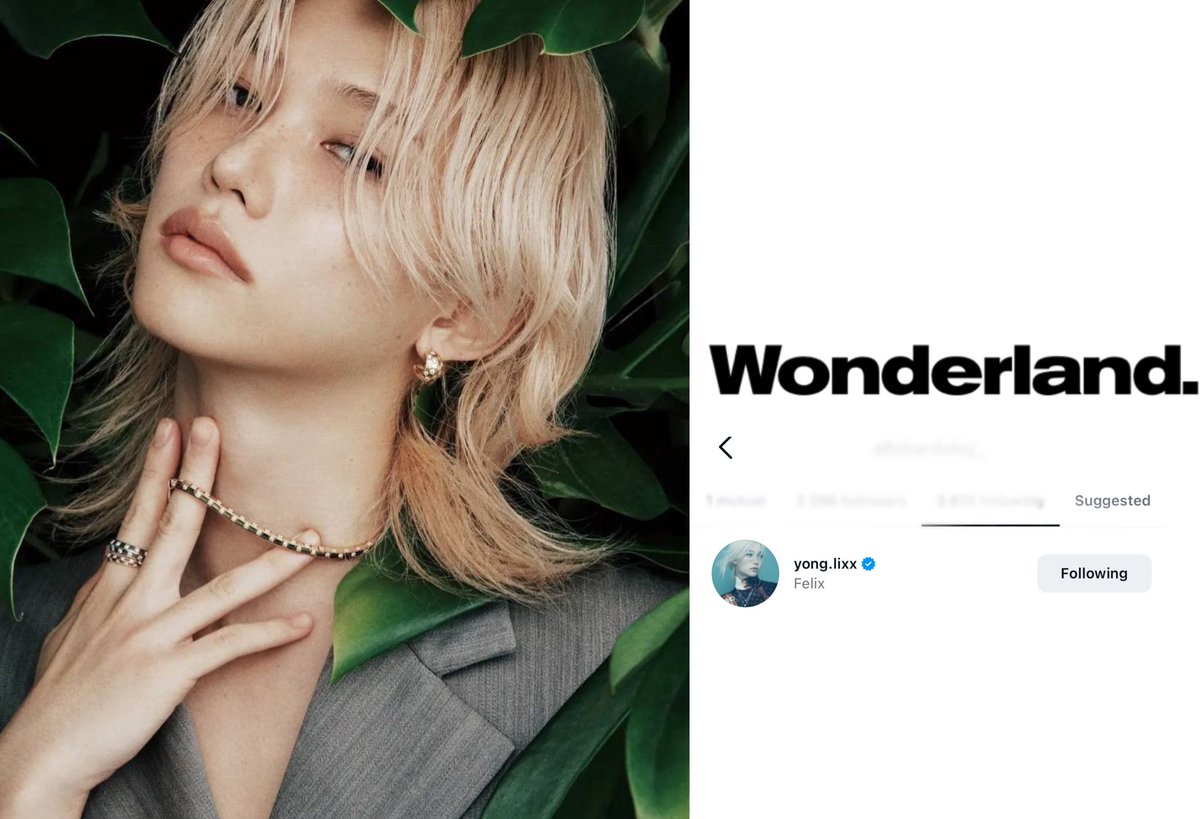 FLXCentral's tweet image. 📸 WONDERLAND Magazine Senior Editor is following #FELIX on Instagram

Wonderland is an international, independently published magazine offering a unique perspective on the best new and established talent across all popular culture: fashion, film, TV, music, sport and art, based…