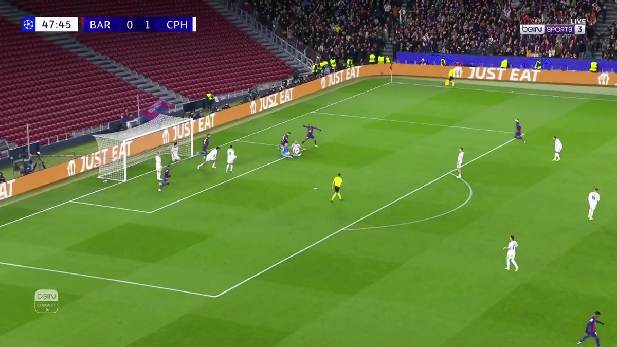 برشلونة يدرك التعادل مبكرا مع انطلاق الشوط الثاني أمام كوبنهاجن #دوري_أبطال_أوروبا 