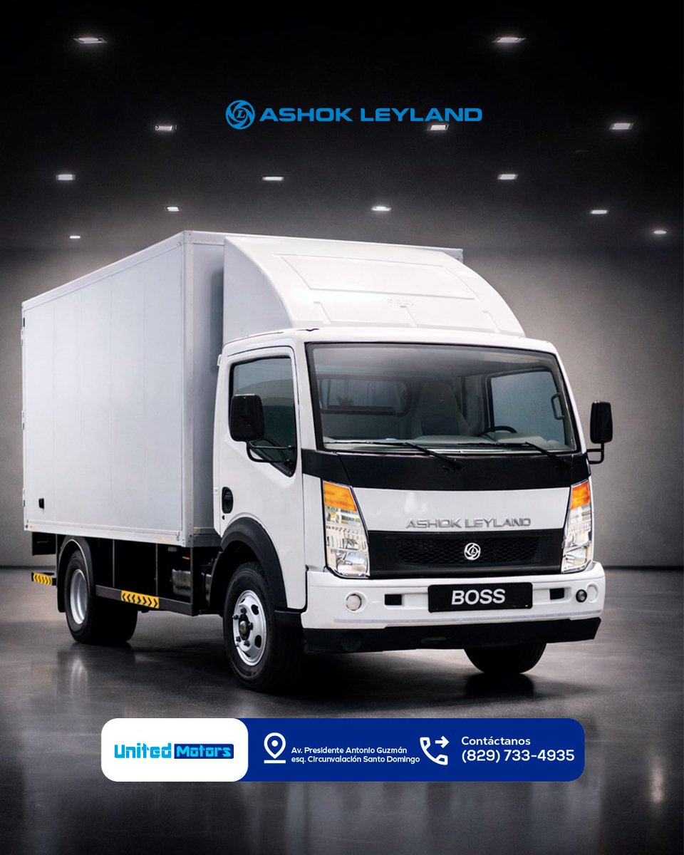Tu carga, tu ruta… y un camión que nunca falla.
Ashok Leyland BOSS: rendimiento sólido, eficiencia real y capacidad para mover tu negocio al siguiente nivel. 🚚✨
#AshokLeylandRD #UnitedMotors #ToneladasDeCalidad

<a href="/juantomasdiazi/">Juan Tomás Díaz</a> <a href="/narendramodi/">Narendra Modi</a> <a href="/IndiainDR/">India in Dominican Republic & Haiti</a> <a href="/RDenIndia/">Dominican Embassy in India</a> <a href="/FRCOMPRESH/">Francisco Comprés H.</a>