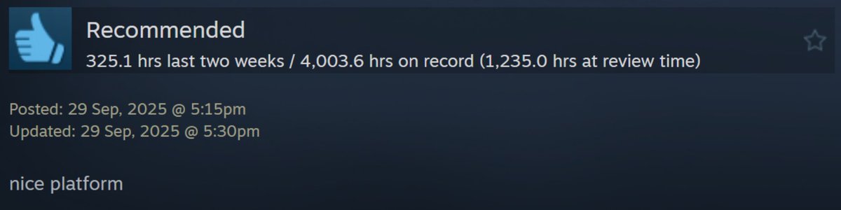 OddSteamReviews's tweet image. Steam 

(Because apparently you can leave a review for Steam on Steam?)