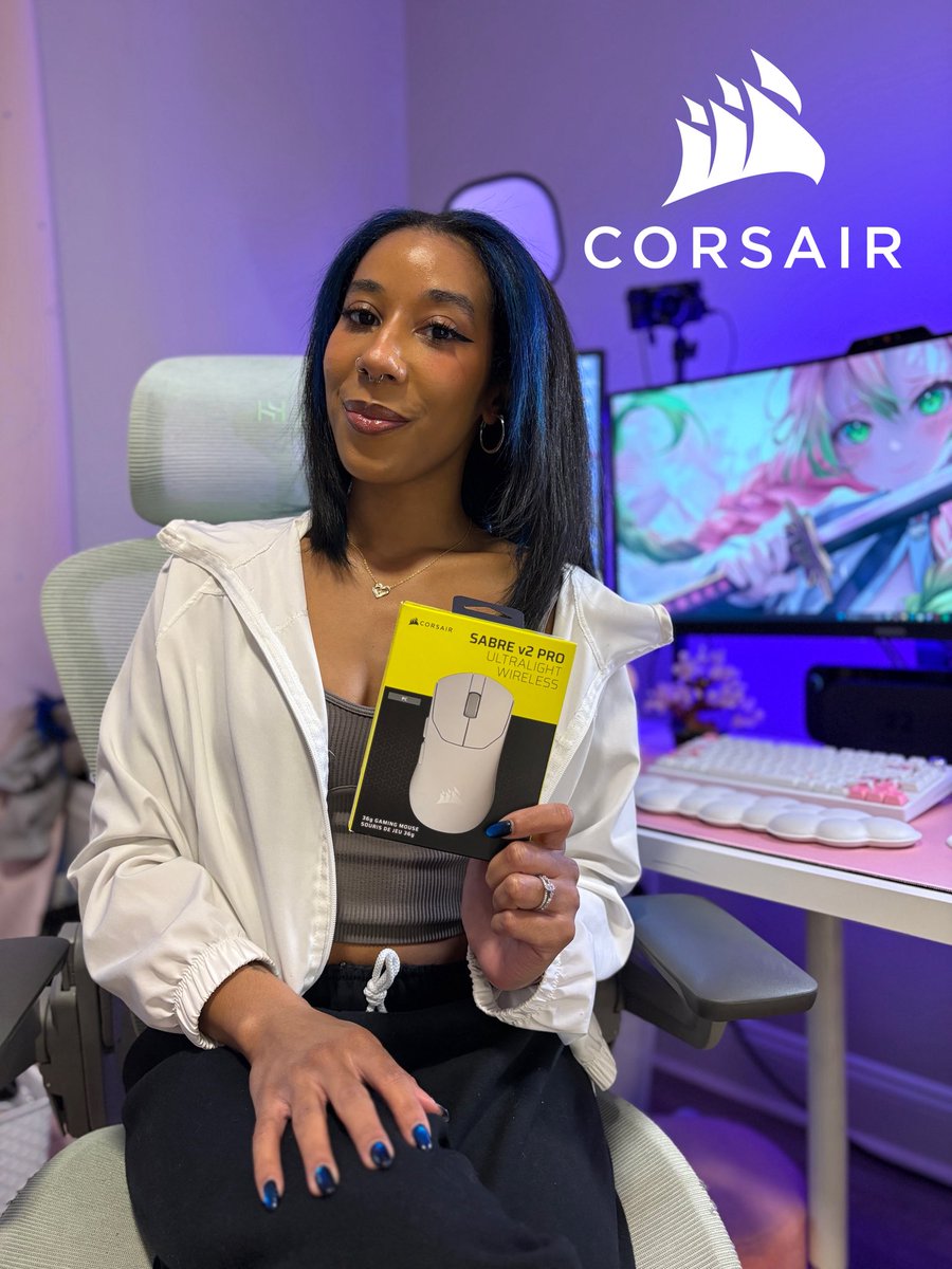 .✦ ݁˖ excited to announce that i am re-signing with @corsair this year as an ambassador ⸜(｡˃ ᵕ ˂ )⸝♡ and to celebrate i’ll be giving away a sabre v2 mouse ♡💗⸝⸝ 

head over to my instagram to enter! instagram.com/xlilchaos 🍀✨