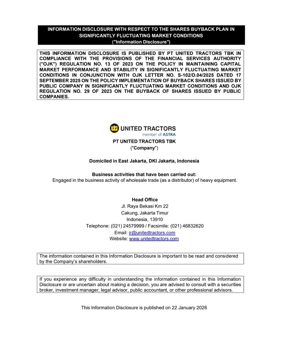 Perusahaan yang melakukan Buyback saham , sejauh ini .

BBCA , RAJA , UNTR.

(Akan diupdate thread untuk update siapa saja yang melakukan rencana Buyback saham)