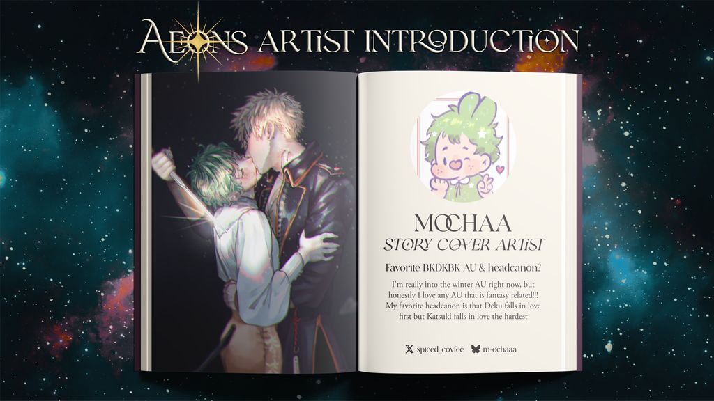 aeonszine's tweet photo. 🌌CONTRIBUTOR INTRODUCTION🌌

A love that transcends lifetimes.

Meet @spiced_covfee, a Story Cover Artist bringing two of Aeons’ beautiful worlds to life.

#aeonsbkdkbk ✴️❇️ https://t.co/oWPeukvLZm