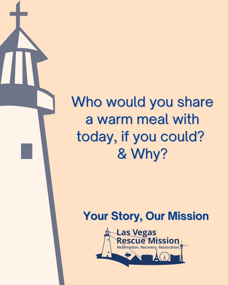 Your Story, Our Mission.

Answer in the comments! 

Join our community dinner and have a warm meal from 5pm-6pm.

#lvrm #vegasrescue #meals