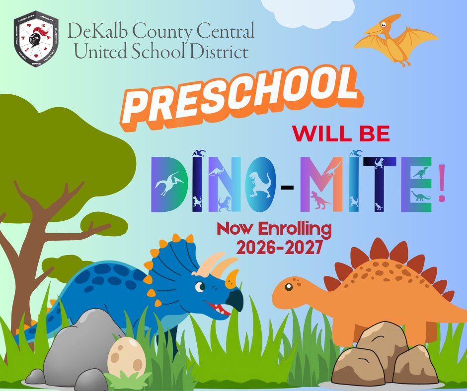 🎉 Preschool Enrollment is NOW OPEN! 🎉

DeKalb Central Schools is now enrolling preschool students for the 2026–2027 school year. Give your child a strong start!

👉 Enroll: dekalbcentral.powerschool.com/public/formbui…

❓ Questions? Contact Michelle Wagner at miwagner@dekalbcentral.net