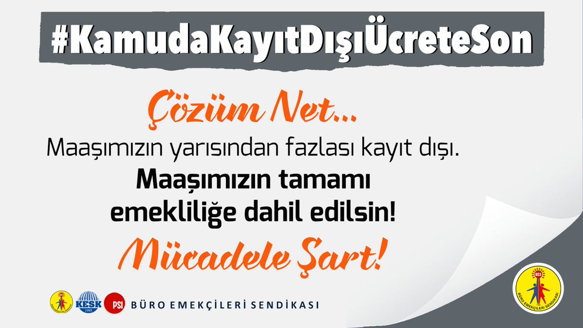 #KamudaKayıtDışıÜcreteSon