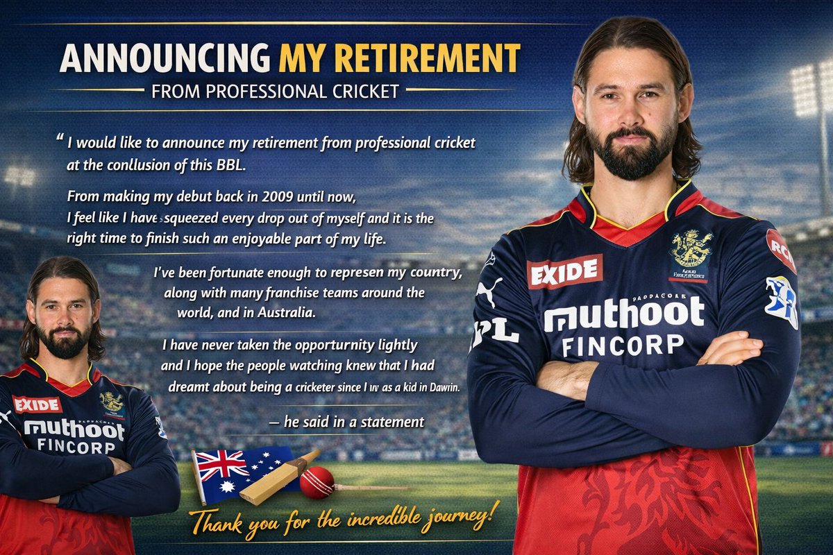 Former RCB star and T20 World Cup winner announces retirement at the age of 34