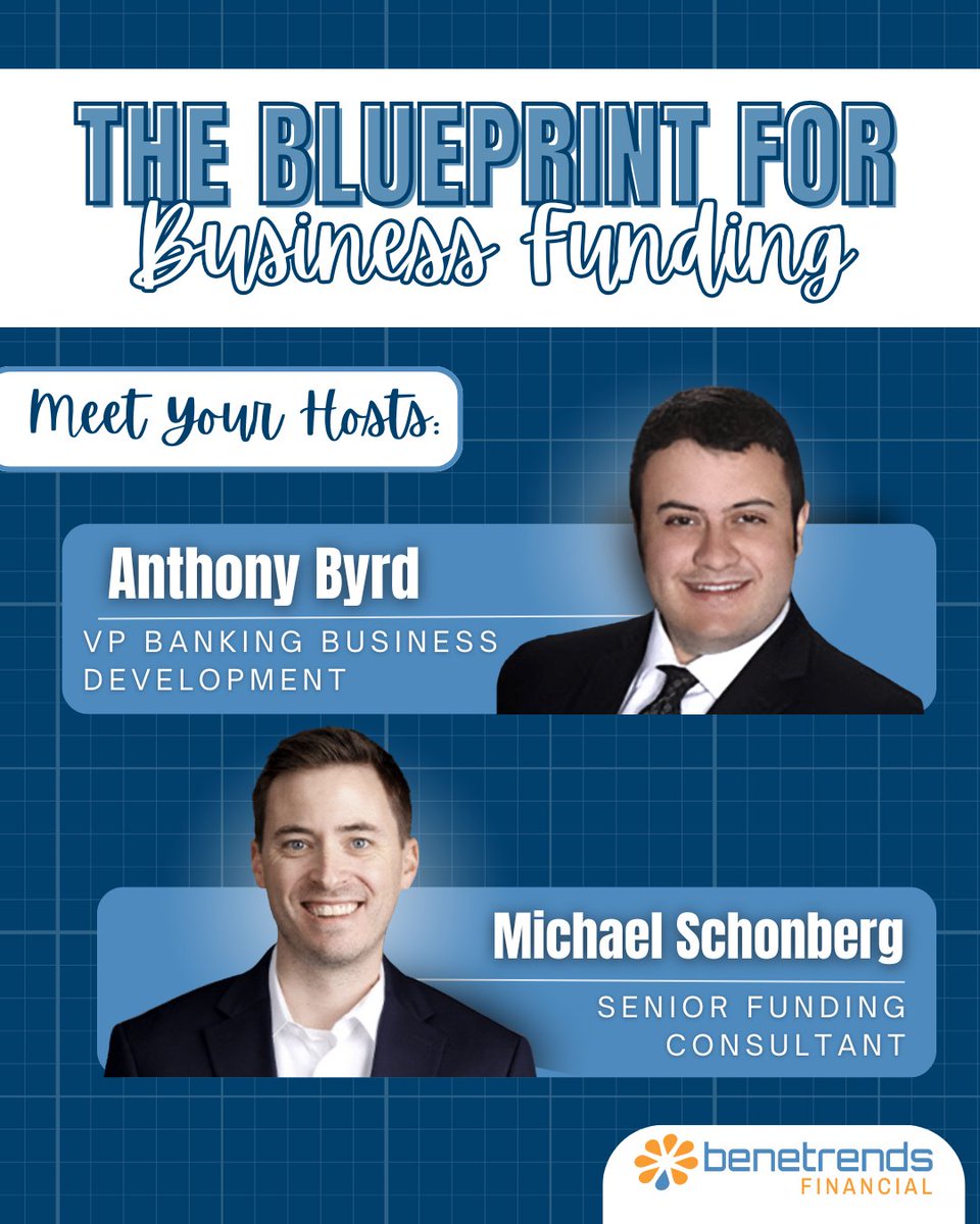 📅 We are just 3 weeks from our free funding webinar!
Get ready to learn from the experts- Anthony Byrd and Michael Schonberg. 
🔗Register HERE: hubs.li/Q03_x_Vj0