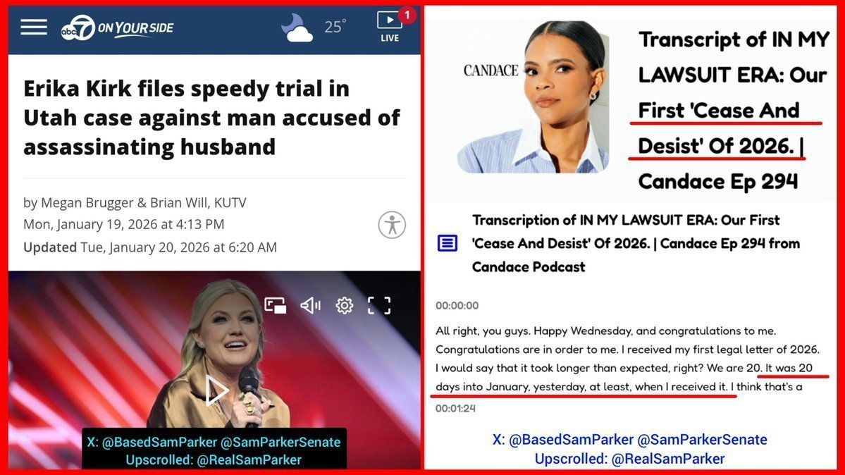 WHAT ERIKA KIRK PROMISED TO <a href="/RealCandaceO/">Candace Owens</a>: a follow-up to resolve Erika's failed first Fort Huachuca alibi attempt.

WHAT ERIKA DELIVERED: alibi silence, a cease-and-desist letter to Candace, &amp; a motion to hurry up Tyler Robinson's trial.

How do you interpret Erika's response?