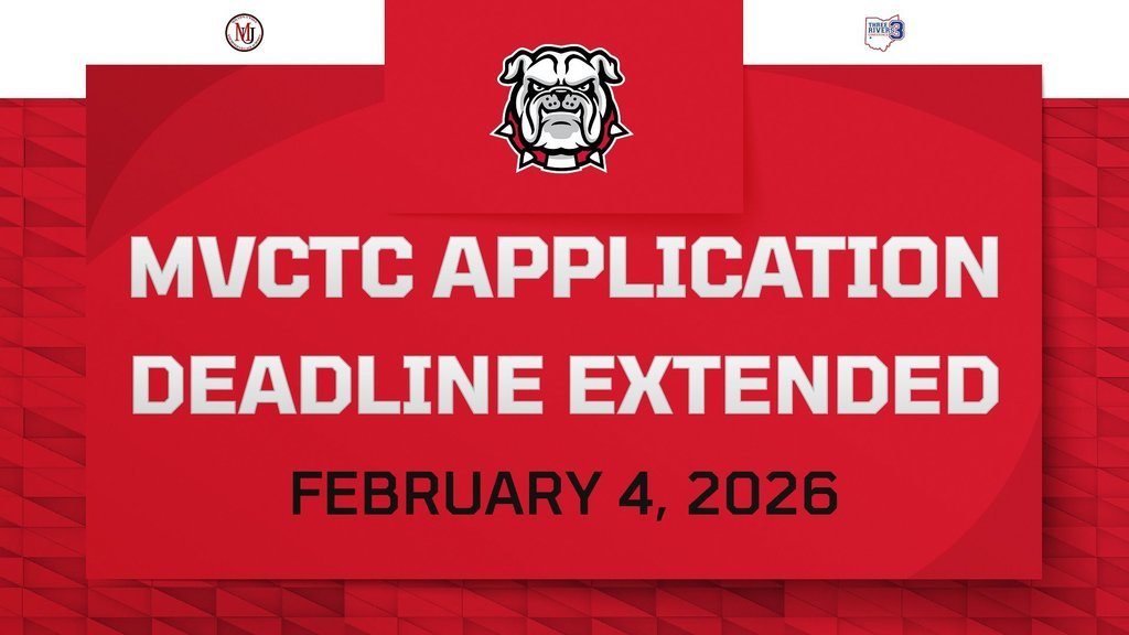 (MUHS) If your student is interested in applying to the Miami Valley CTC, the application deadline has been extended to February 4. Counselors will continue meeting with interested students once we return to the building.