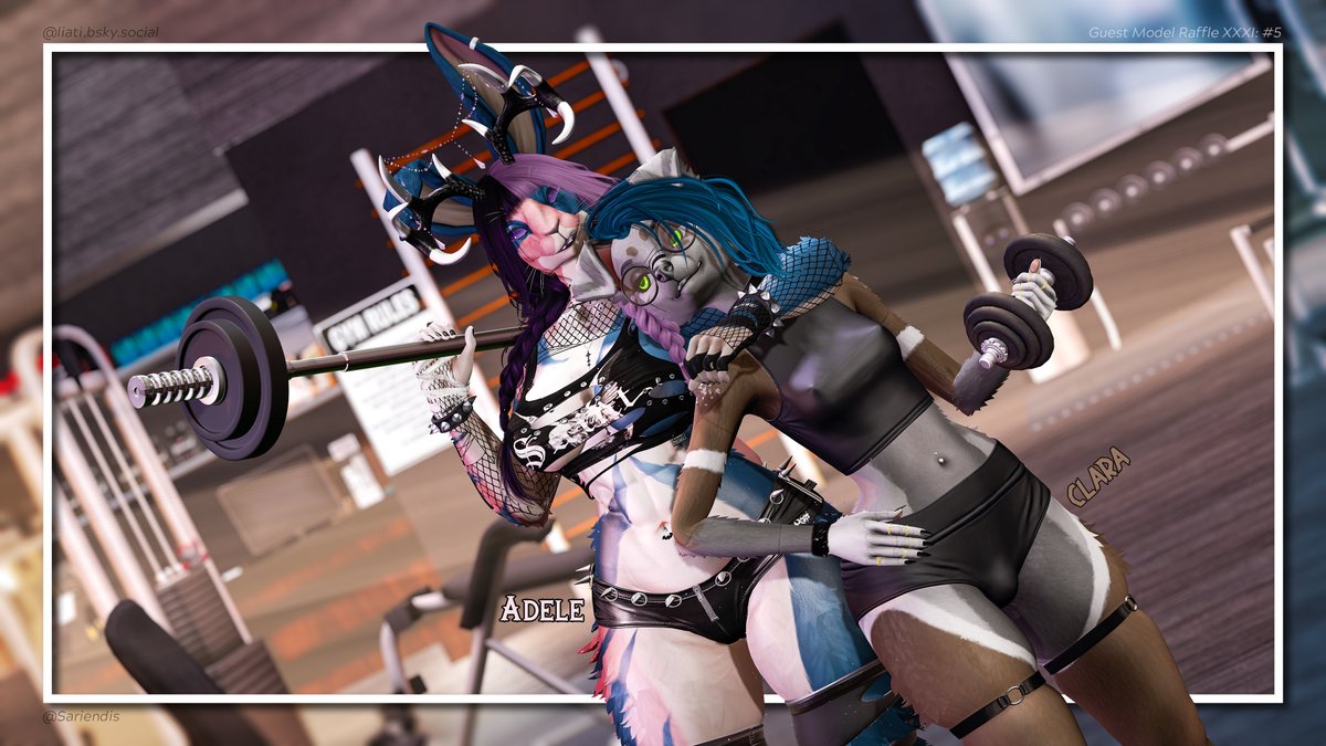 Look at 'dem gorls doin' their thing!
Surely there are not safety violations in that photo 🤔

Guest model: <a href="/TheQew123/">qew123 (Comms Closed!)</a>
🐰🦌/📸: Your local nerd

Taken <a href="/BeachKnott58053/">Knotty Beach 🔞</a> (TP Below)

#SecondLife #secondlifefurry #slfurry #furry #virtualphotography #jackalope #dog #canine #bunny #gym