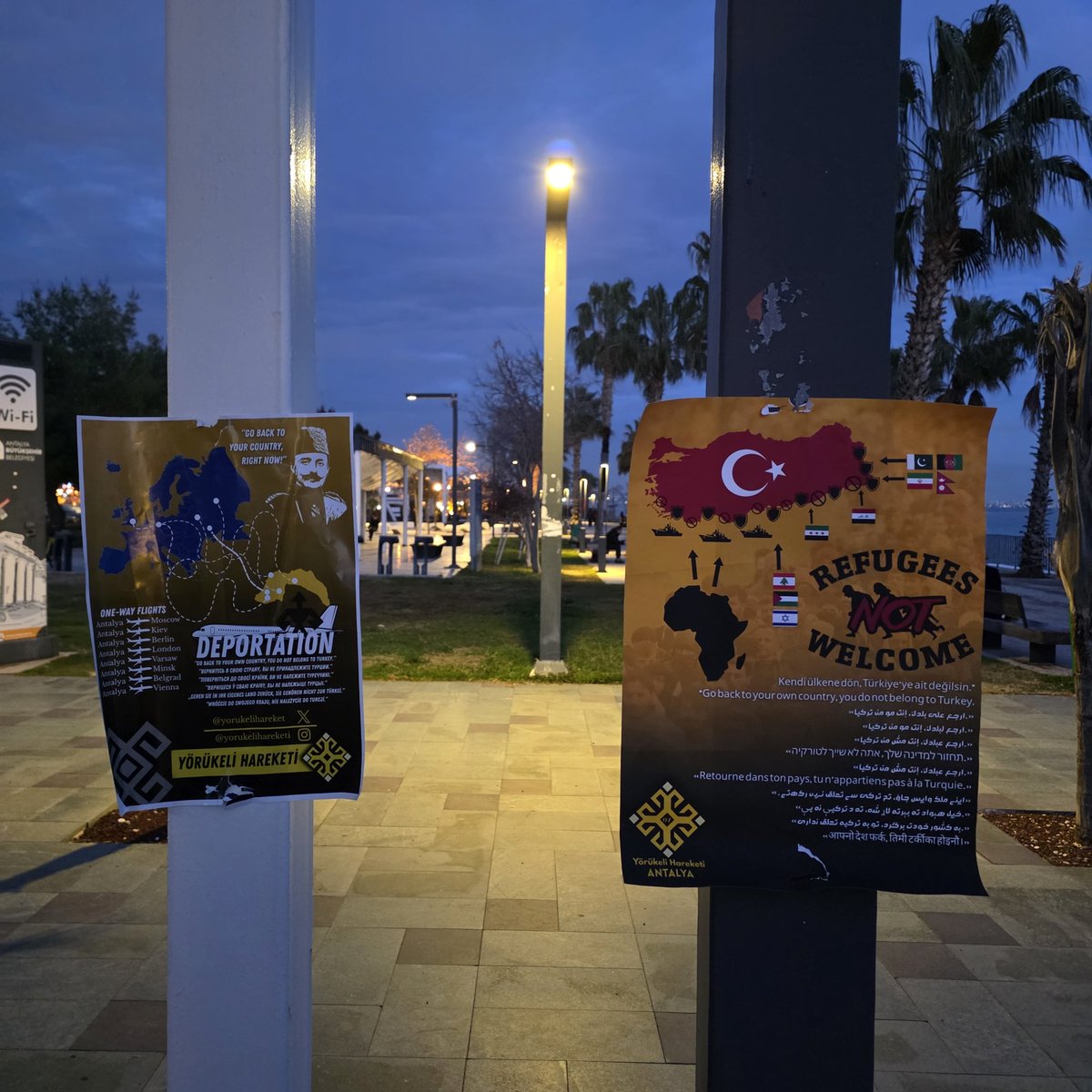 Konyaaltı sahilinde afiş çalışması gerçekleştirdik. 

Biz göçün her çeşidine karşıyız.