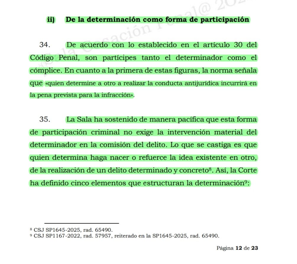 WilliamLond_R's tweet photo. 📌 | 𝐃𝐞𝐫𝐞𝐜𝐡𝐨 𝐏𝐞𝐧𝐚𝐥 𝐆𝐞𝐧𝐞𝐫𝐚𝐥 ⚖️

La Determinación como forma de participación: Concepto y Elementos. Providencia SP011-2026. Rad. 67.209. Pág. 12 y 13.