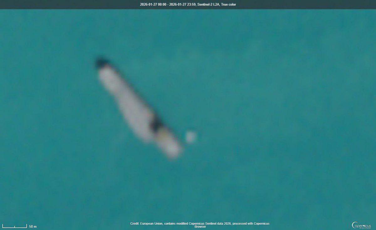 The Iranian "drone carrier" Shahid Bagheri was tracked near the port of Bandar Abbas in the Persian Gulf, 

 The Perarin was put into service in February 2025.