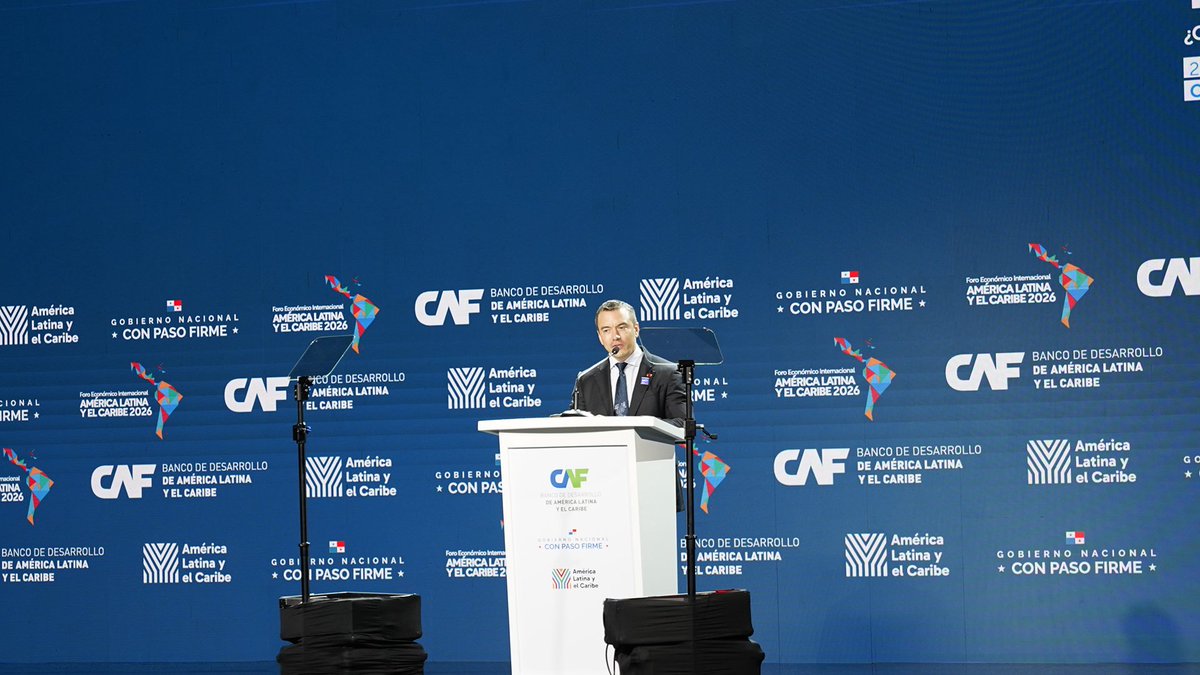 presidenciapma's tweet photo. Panamá recibe a los jefes de Estado de Brasil, Bolivia, Ecuador y Colombia, quienes tomaron la palabra en el Foro Económico Internacional de América Latina y el Caribe, organizado por la @AgendaCAF. 

Un espacio para fortalecer la integración regional, el libre comercio y más oportunidades de desarrollo.
#ForoEconomicoCAF #ConPasoFirme🇵🇦🤝🇧🇷🇧🇴🇪🇨🇨🇴
