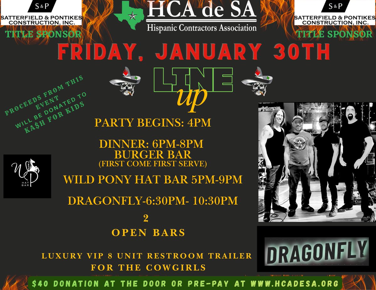 Thank you to Hays Electrical Services, our Barrel Sponsor
&amp;
C. G. Steel Solutions, LLC, our Calf Roping Sponsor,
at our 2026 Rodeo Bar B Que Cook-Off &amp; Private Party!

Buy your wristbands hcadesa.org 

Proceeds from this event will be donated to 
KA$H FOR KIDS.