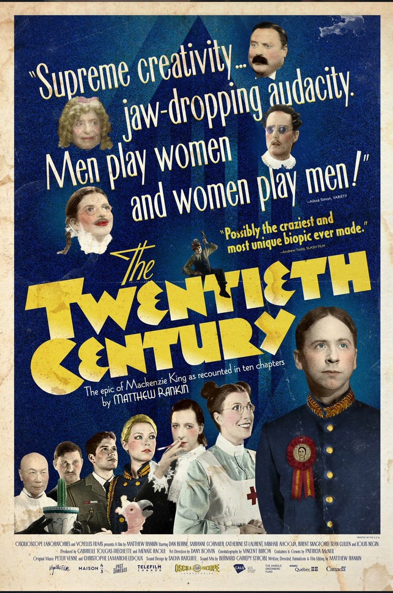 LunesCatorce's tweet photo. #DoubleBills

Tan solo para que vean las ideas de Matthew Rankin en dos obras distintas.

En la primera, lamenté mucho no captar referencias muy idiosincráticas de Canadá, pero se nota mucho el espíritu de Guy Maddin en ambas.

The Twentieth Century estuvo hace años en Mubi. https://t.co/EjedkcDEGp