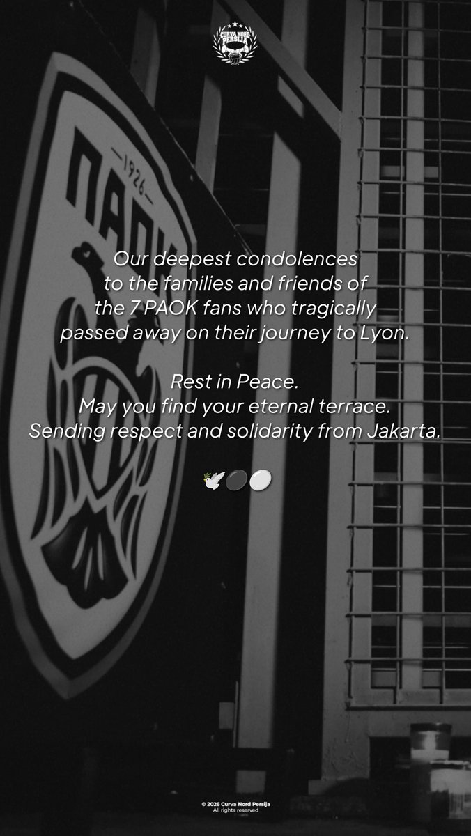 May you find your eternal terrace. Sending respect and solidarity from Jakarta.
🕊️⚫⚪