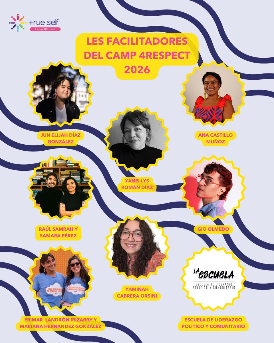 🌈Les presentamos a nuestres facilitadores del Camp 4 Respect 2026.

💻Te esperan unos talleres interactivos y muy divertidos. ¡No te los pierdas! Inscríbete hoy.

#Camp4Respect #TrueSelfPR #OrgulloJuvenil