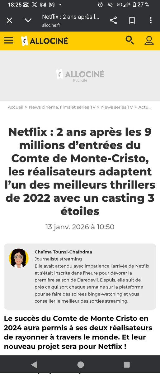 Sources :
1ère image interview Variety du DG de Pathé Films en 2025 où il mentionnait un tournage en 2026,puis interview plus récente de Dimitri Rassam où il mentionne un tournage pour 2027). Enfin annonce du tournage en 2026 d'une série Netflix par les réals de Monte Cristo